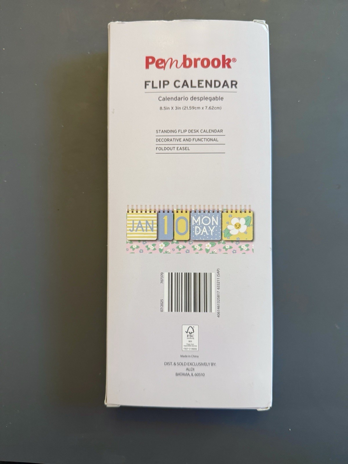 Pembrook perpetual flip calendar Standing Desk Office Classroom Foldout NEW GIFT