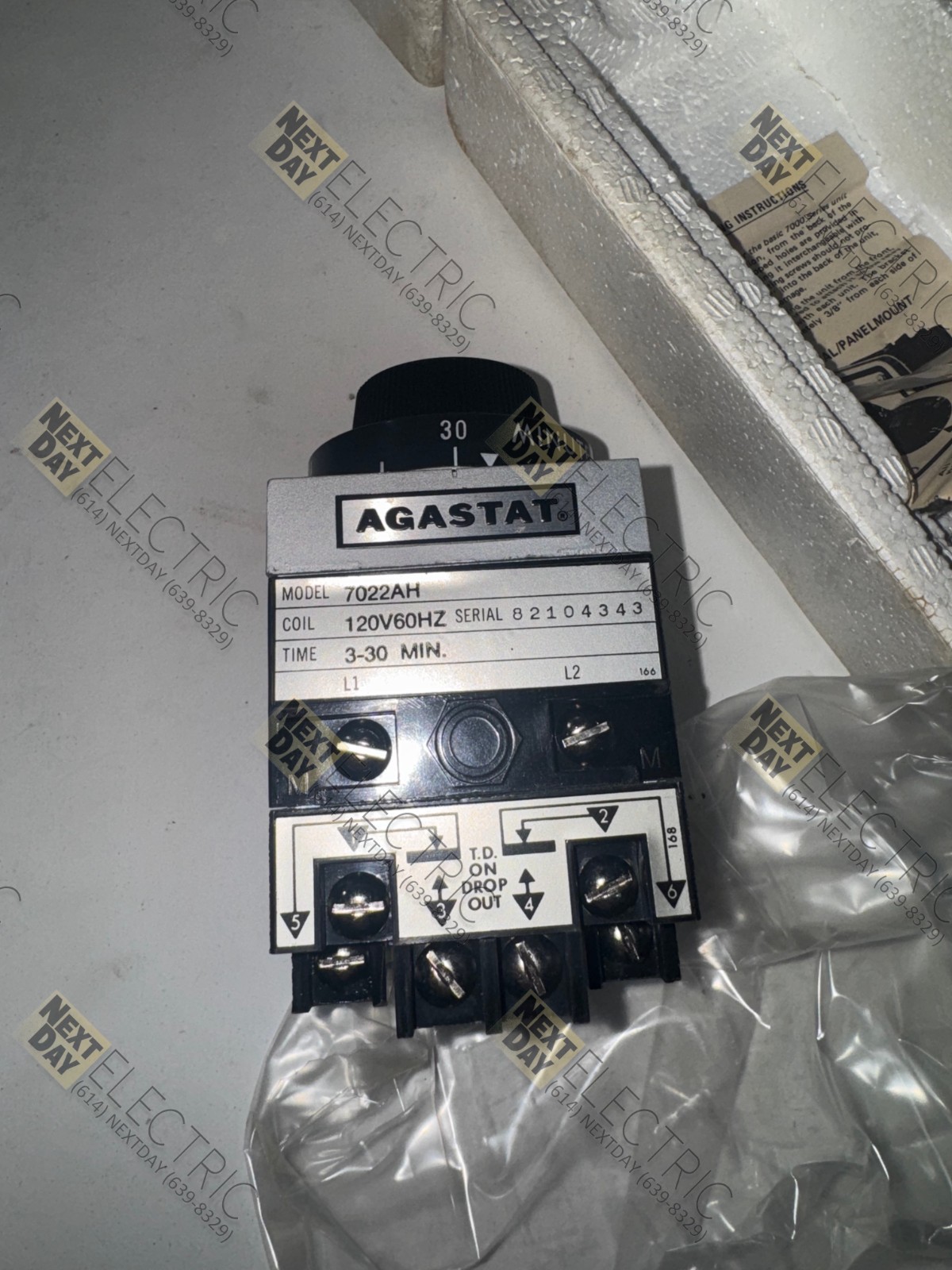 Agastat, 7022AH, Timing Timer Time Relay Delay 3-30mins