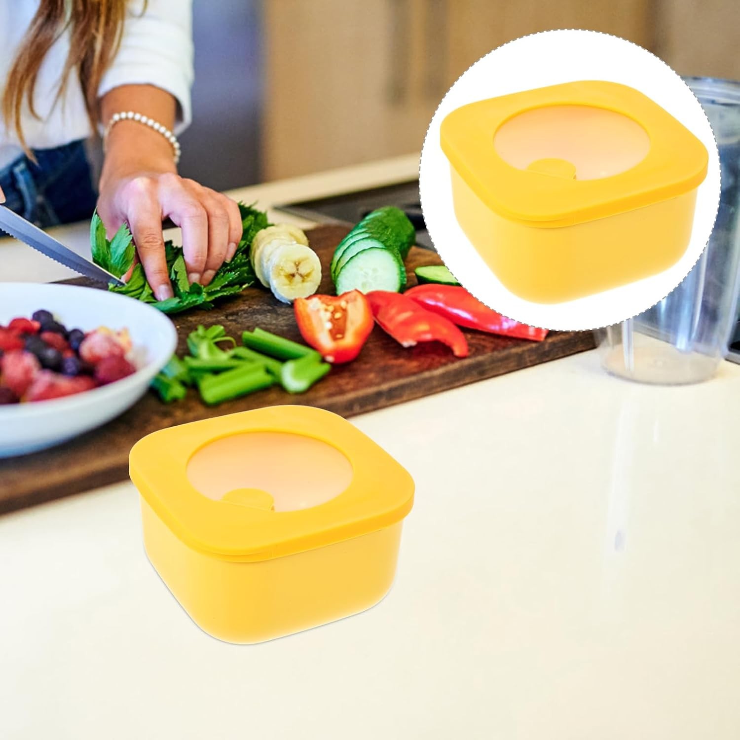 Cheese Slice Storage Container 4.72X2.67In Butter Holder with Lid for