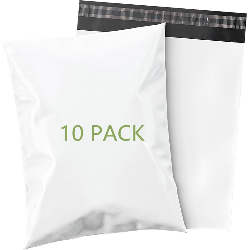 12×15.5 small waterproof mailing transport bag, flexible mailing bag in white