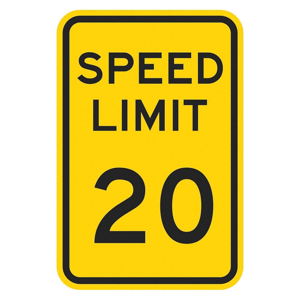 LYLE T1-5018-EG_12x18 Speed Limit Warning Traffic Sign,18″x12″ 448Y24