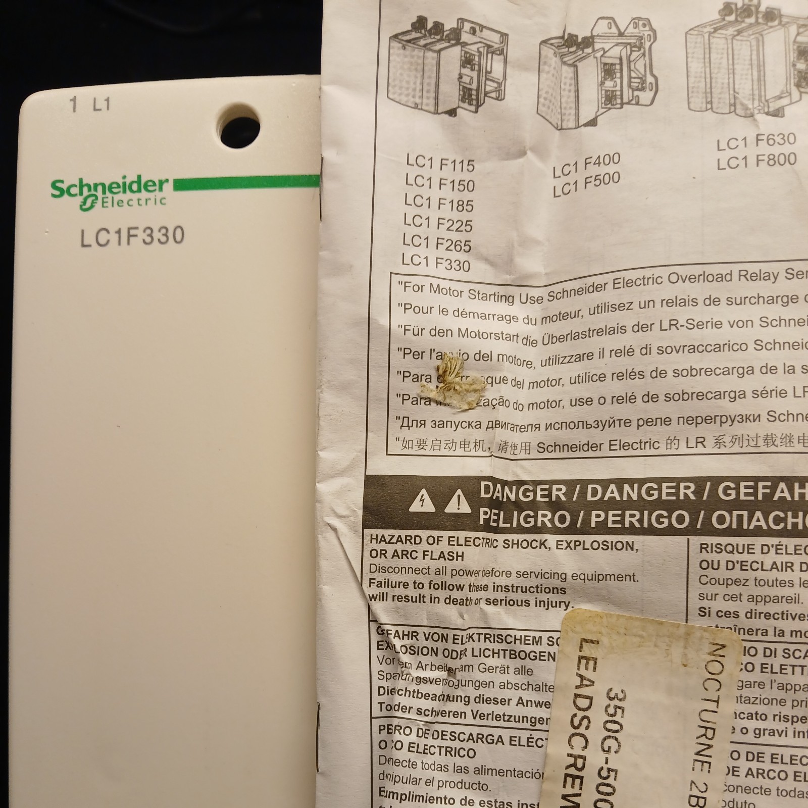 Schneider Electric LC1F330 Contactor rated 200HP @ 480VAC w/ 277VAC Coil – NEW