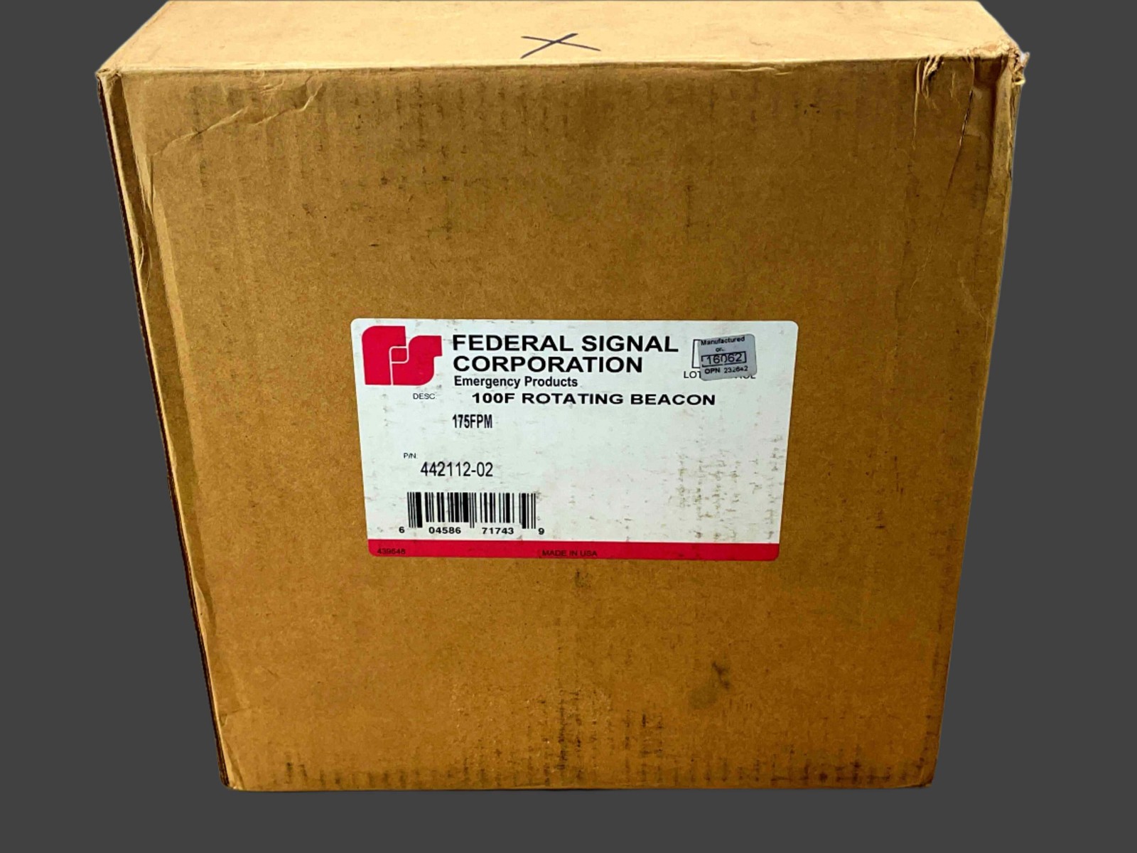 Federal Signal Corporation Emergency Amber Light Beacon 442112-02 NEW Open Box