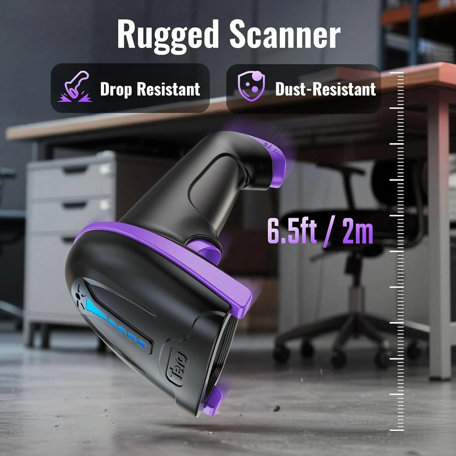 Tera Wireless 1D Laser Barcode Scanner (2.4Ghz Wireless+USB 2.0 Wired) Purple