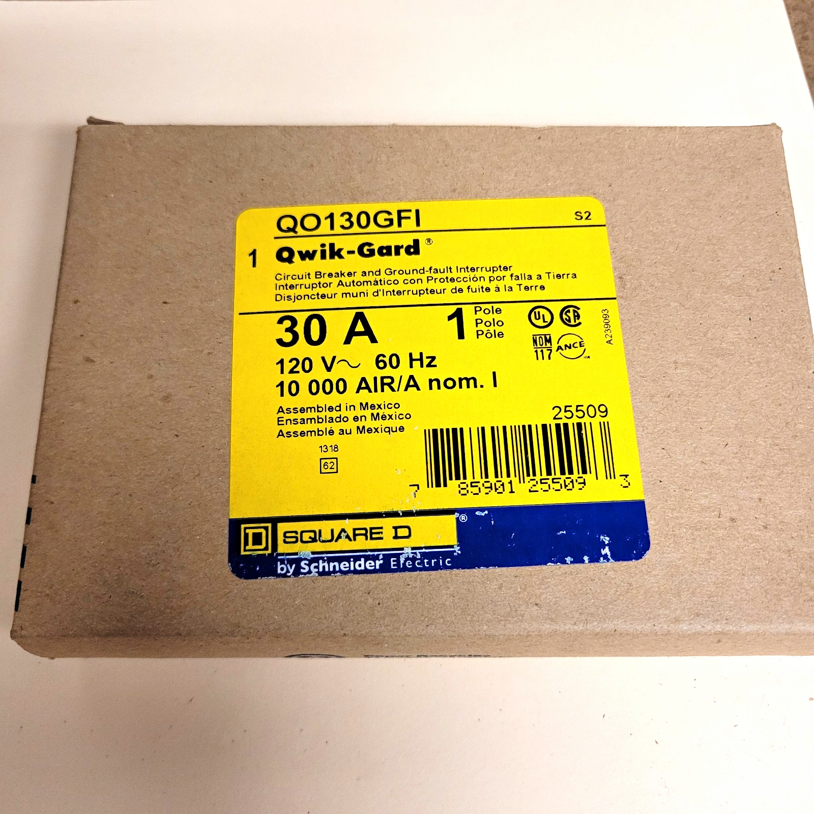 Square D QO130GFI Qwik-Gard 30A 120V 1-Pole GFCI Circuit Breaker
