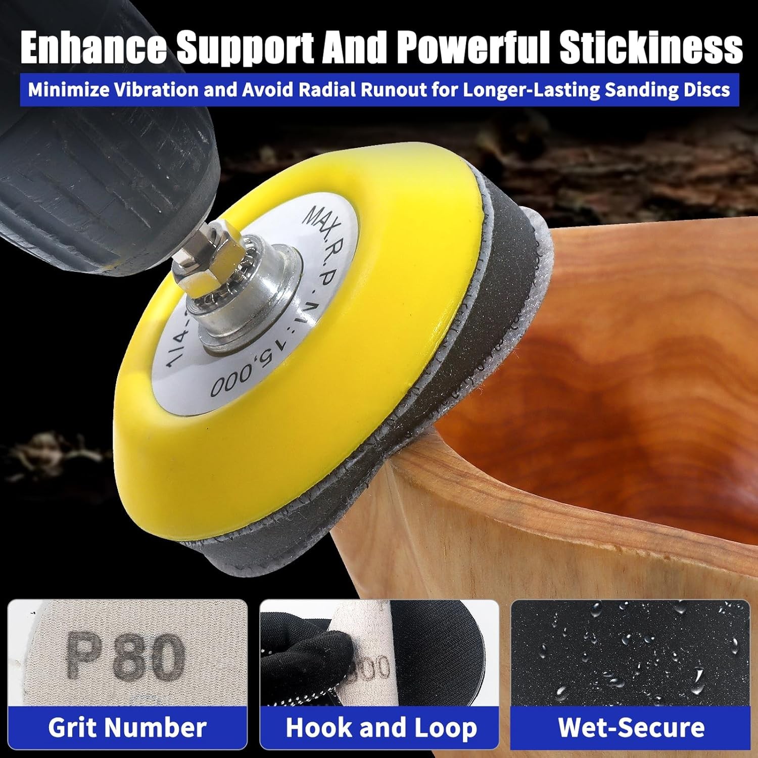 3 Inch Sanding Disc Kit, 60-10000 Grit Wet Dry Hook & Loop Sandpaper Pads 133pcs