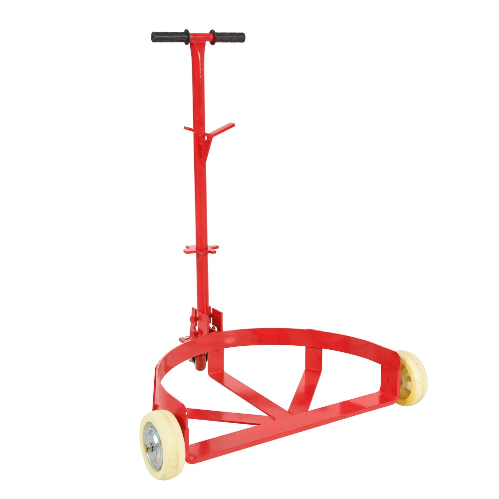55 Gallon Drum Dolly 1200lbs capacity with 2 fixed PU Wheels and 1 swivel wheel
