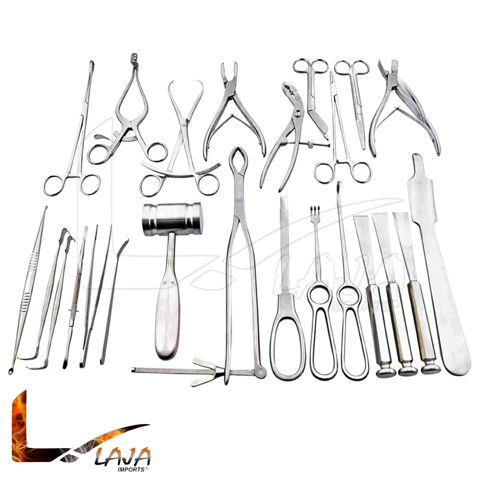 Basic Orthopedic Surgery Set of 25 PCS of Surgical Instruments With Box