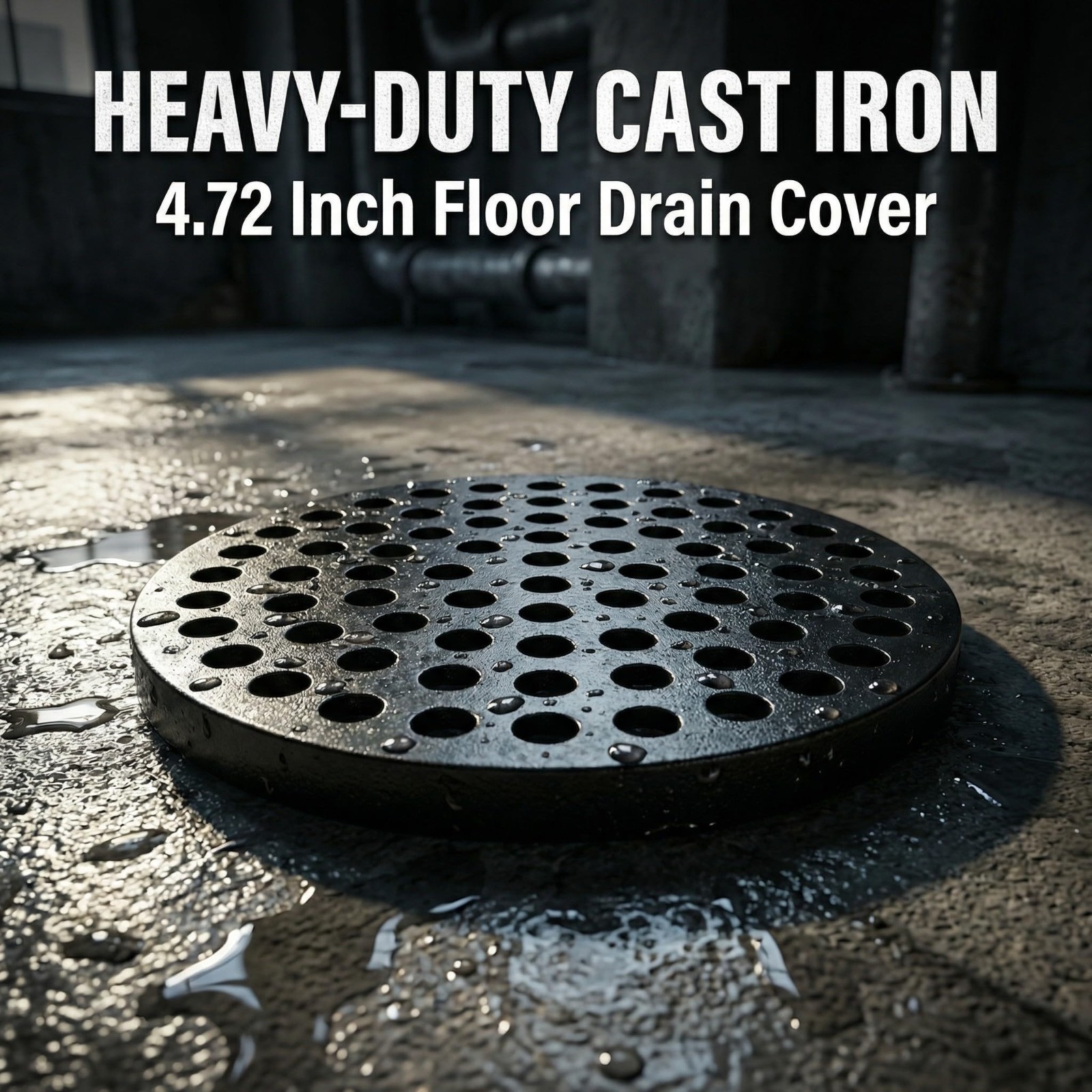 4.72″ Heavy-Duty Cast Iron Drain Cover – Floor Strainer for Garage & Basement