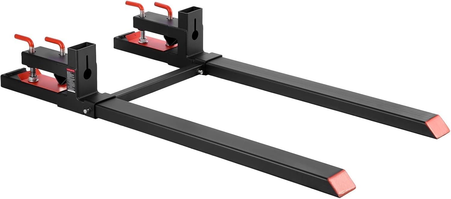 Vevor Clamp On Pallet Forks 4000 Lb 60 In Tractor Loader Black