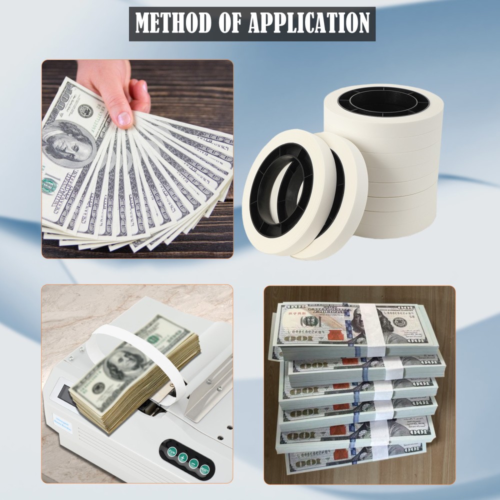 40 Pcs Bundle Tying Paper Tape For Strapping Money Banknote Binding Machine
