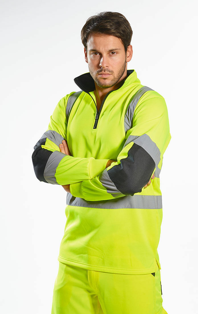 Portwest B308 Xenon Hi-Vis Polycotton Rugby Shirt with Relfective Tape ANSI