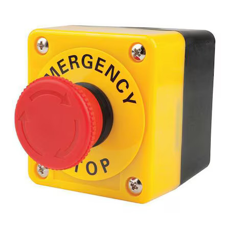 Omron A22em02b Controlstation, Feed-Thru, Pushbutton, Red