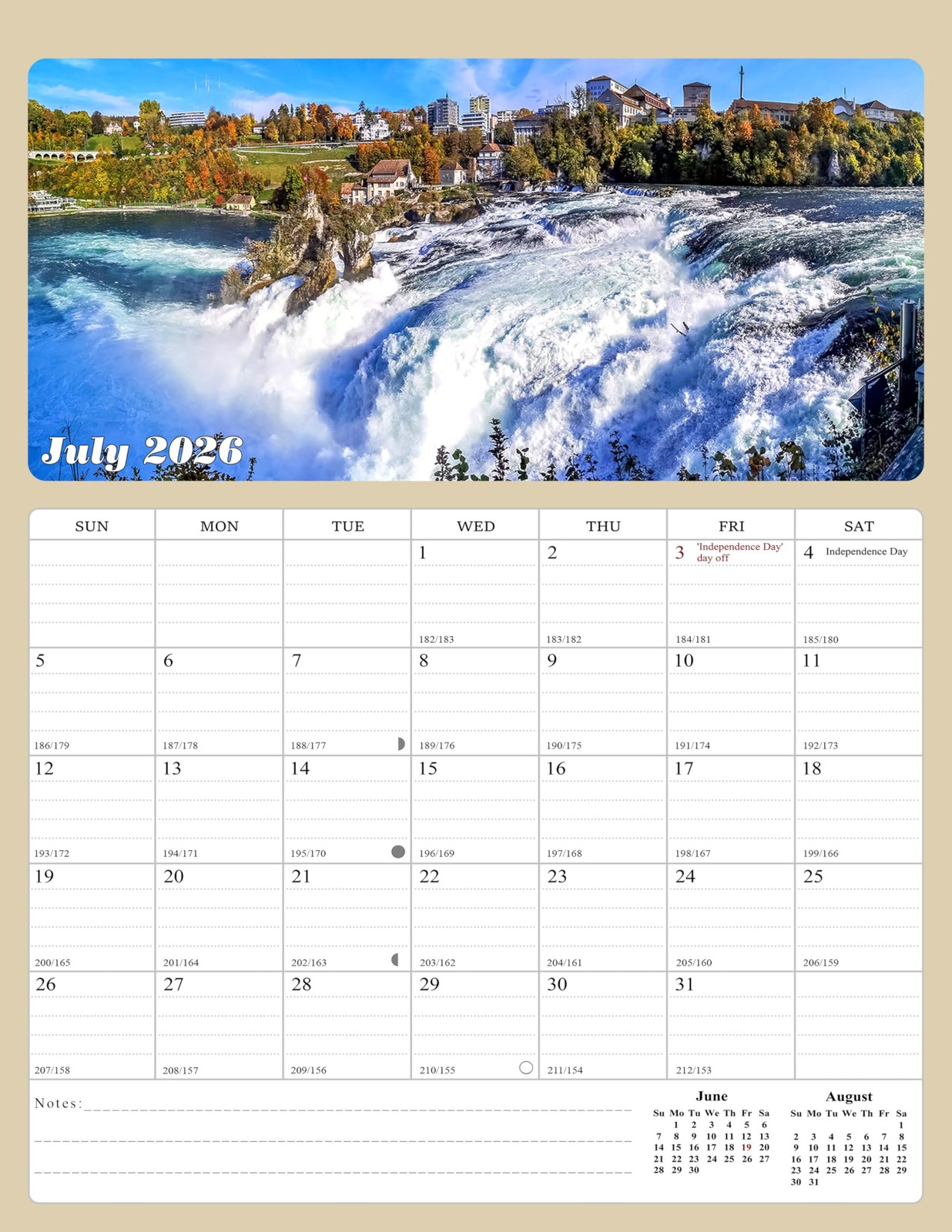 2026-2027 Wall Calendar Spiral-bound Twin-Wire Binding – 18 Months multicolor