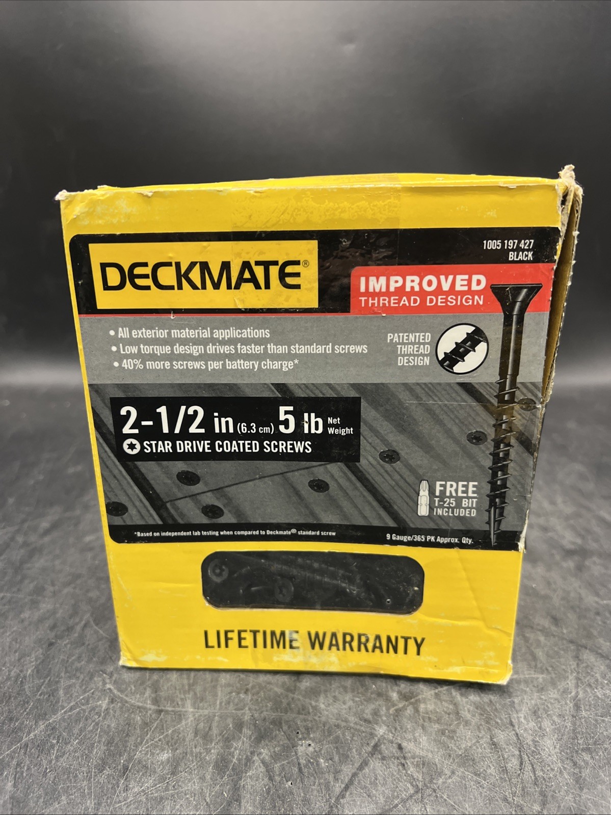 #9 X 2-1/2 In. Black Exterior Self-Starting Torx Drive Flat-Head Deck Screw 5 LB