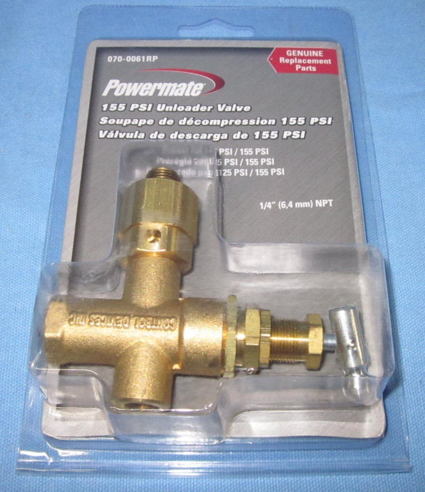 Powermate 070-0061RP ~ Air Compressor Replacement Pilot Unloader Valve, 155 PSI