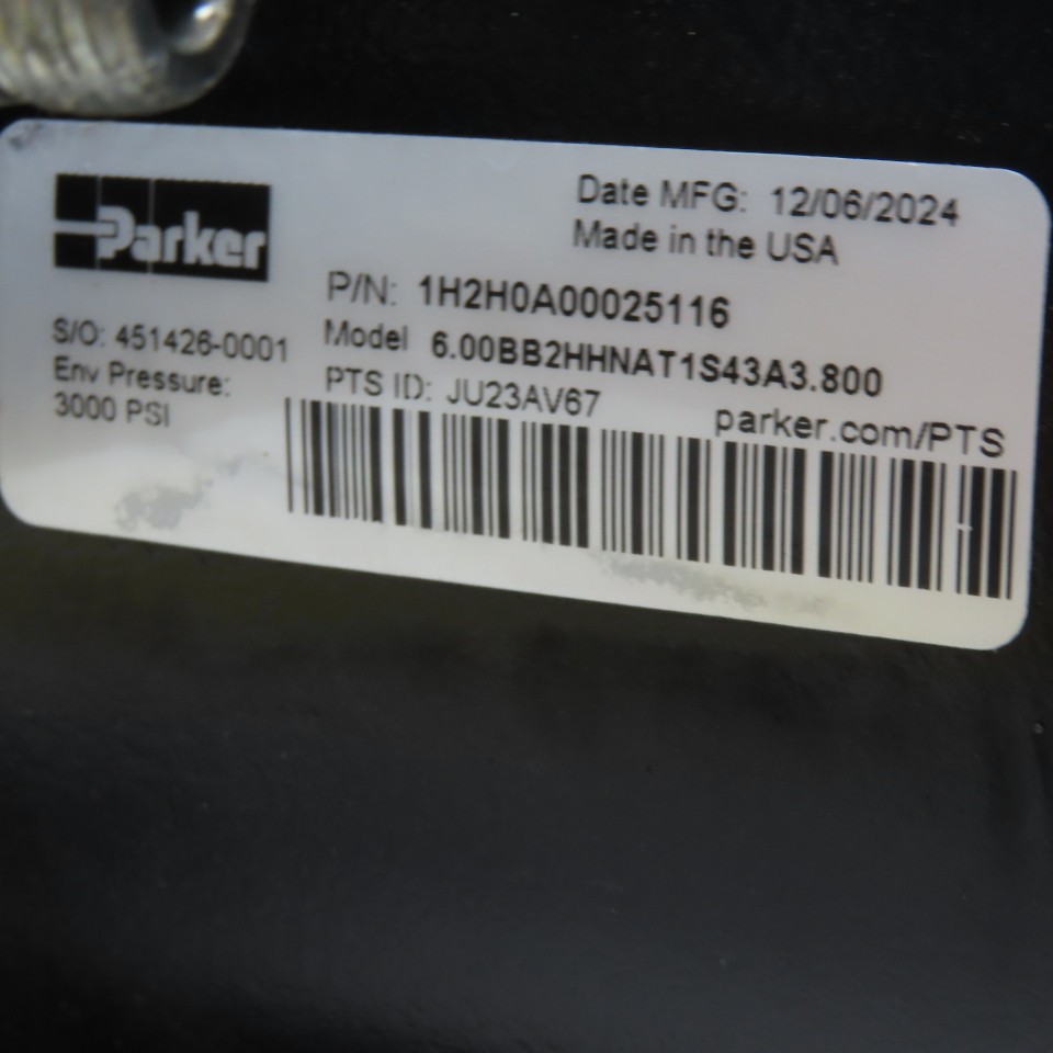 Parker 6.00BB2HHNAT1S43A3.800 6″ Bore 3.8″ Stroke Hydraulic Cylinder 3000 PSI