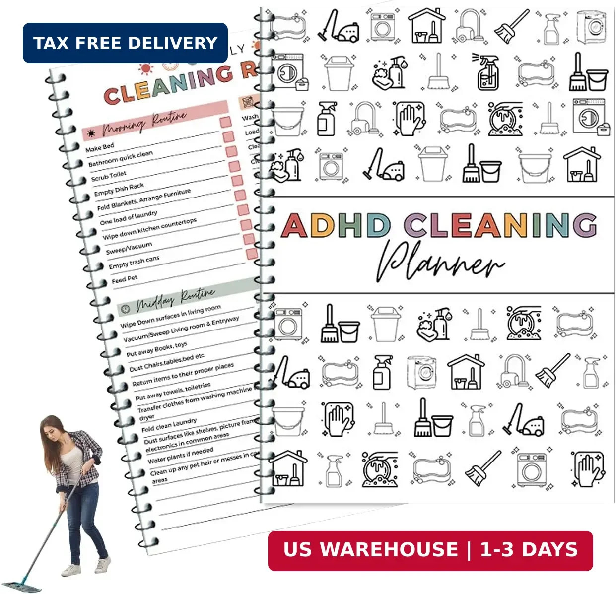 Adhd Cleaning Planner, Editable Adhd Cleaning and Organizing Planner DIY Cleanin