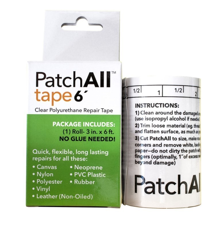 PatchAll Repair Tape Clear Waterproof Patch 6 ft Roll Vinyl Leather Canvas Seam