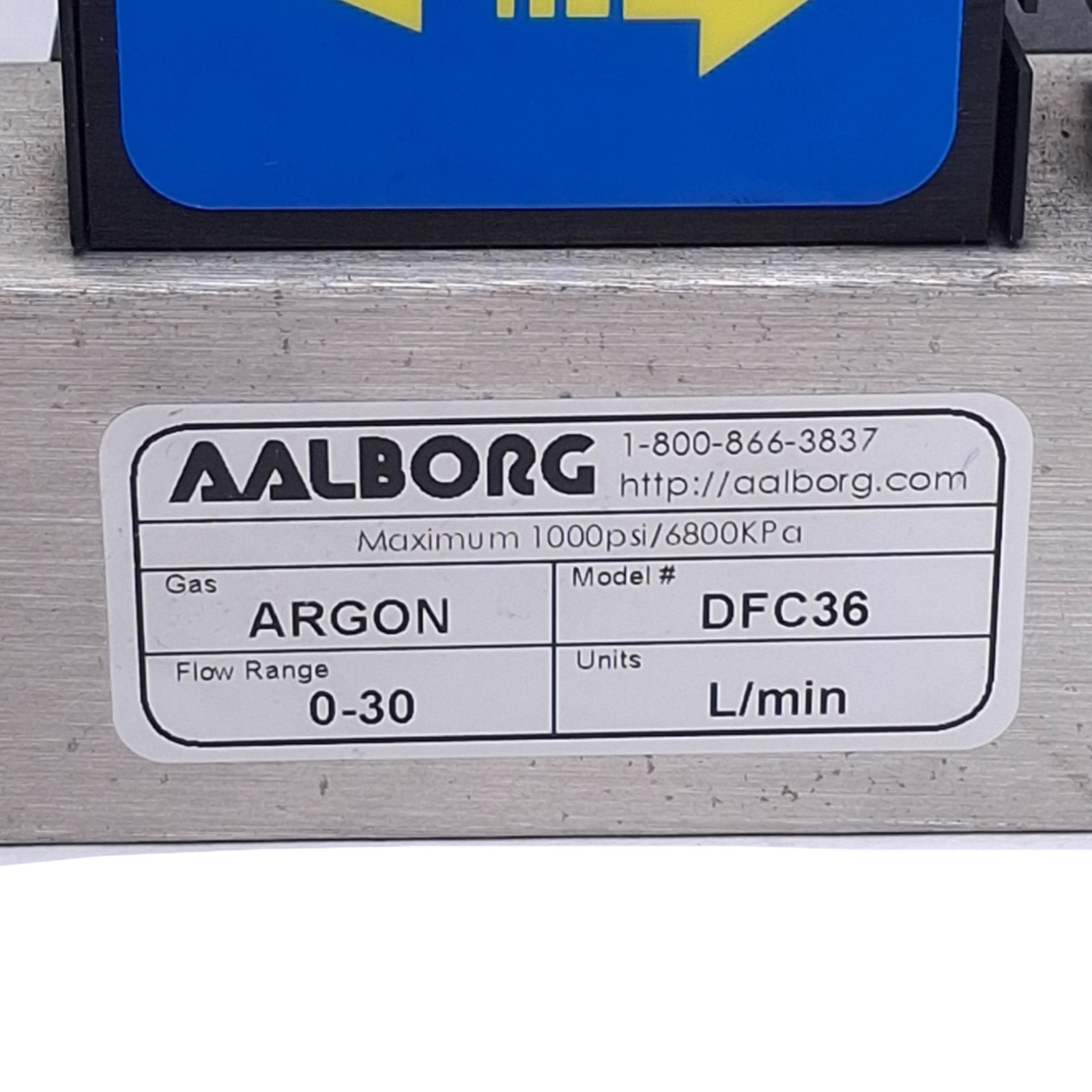 Aalborg DFC36S-VAN5-C5 Mass Flow Meter, 0-30 L/min Argon, RS485, 0-5VDC Output