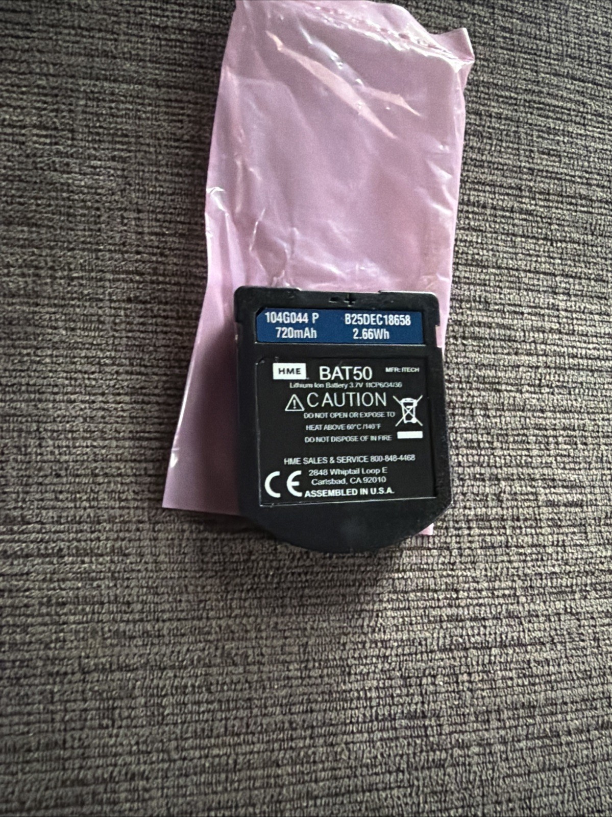HME BAT50 Lithium Ion Battery”New