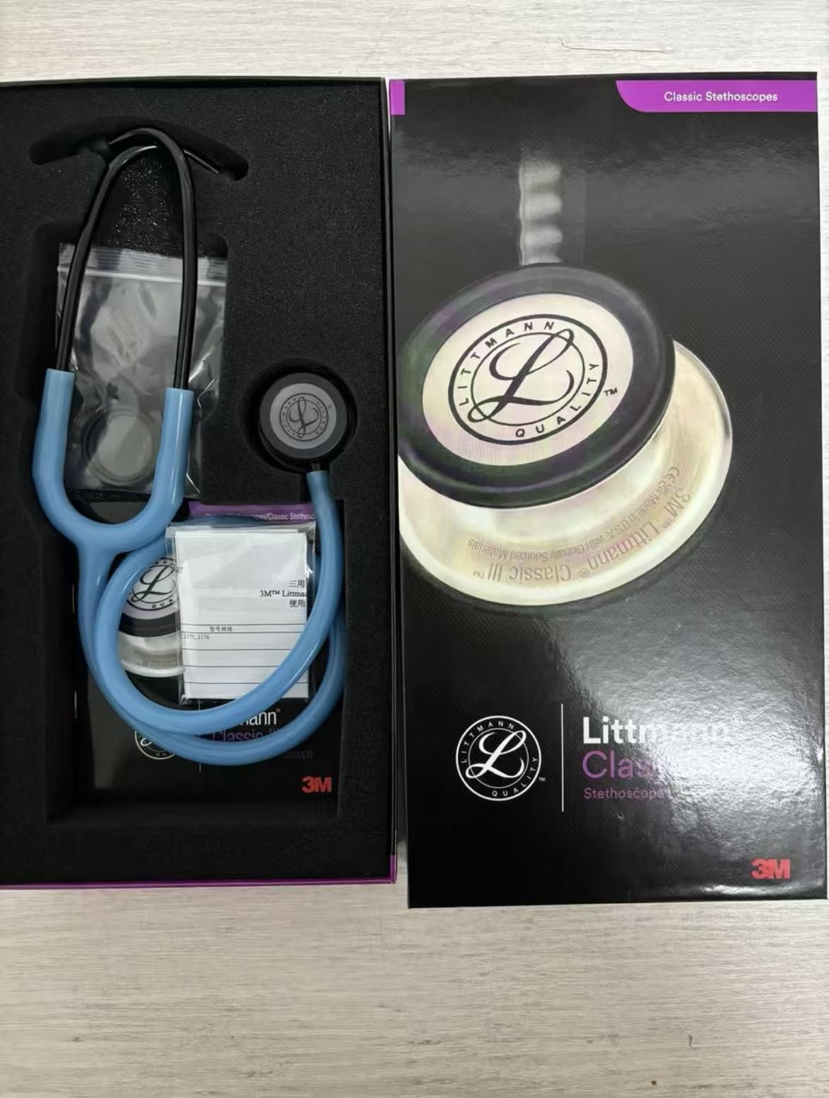 3M Littmann Cardiology III Stethoscope,5872, ice-snow blue Cardiac pulse