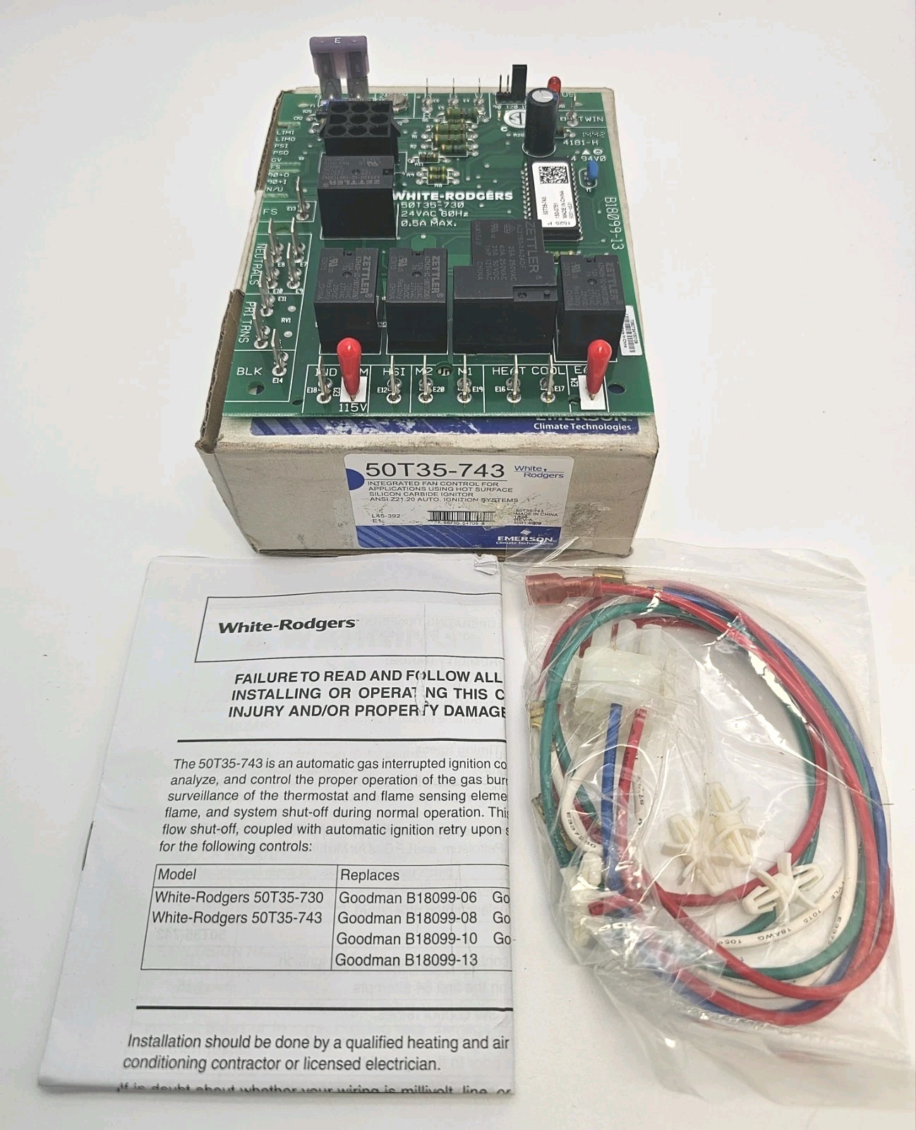 White-Rodgers 50T35-743 Integrated Furnace Control Board NOS