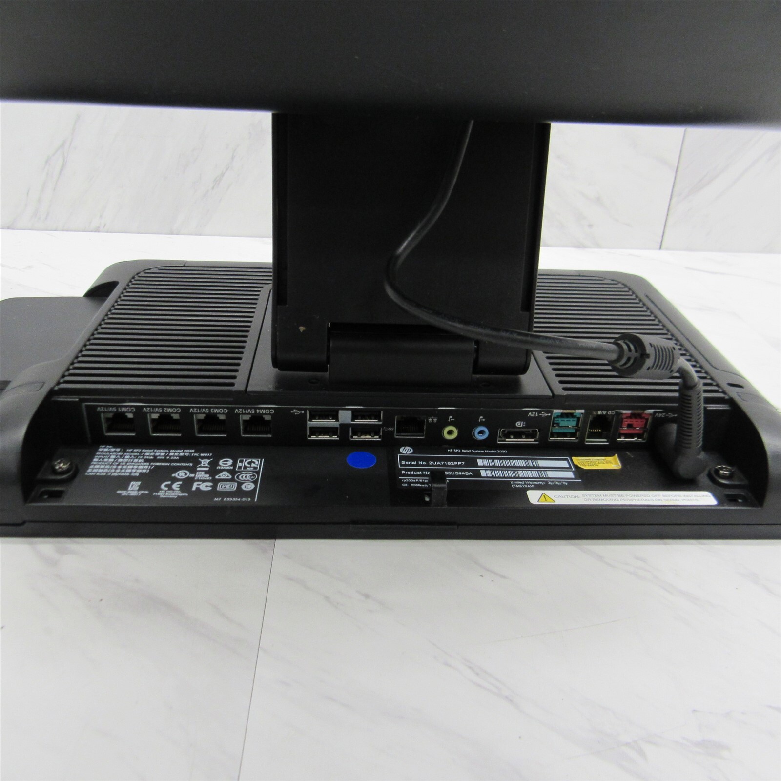HP RP2 Retail System 2030 POS Touchscreen AIO Computer w/ Adapter Stand & MSR
