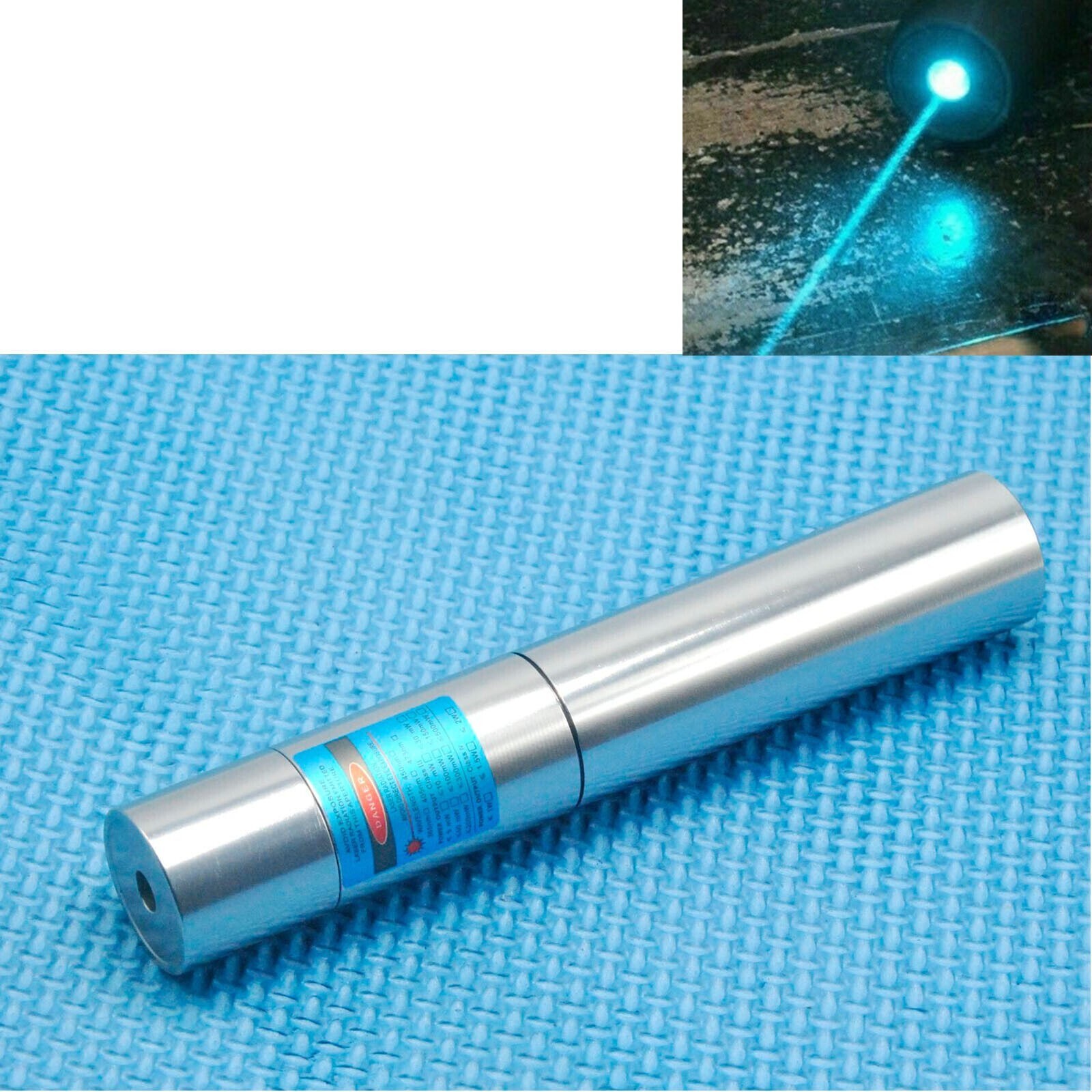 25x107mm 488nm Cyan Blue Dot Waterproof Laser Module 488-60-18350 with Box