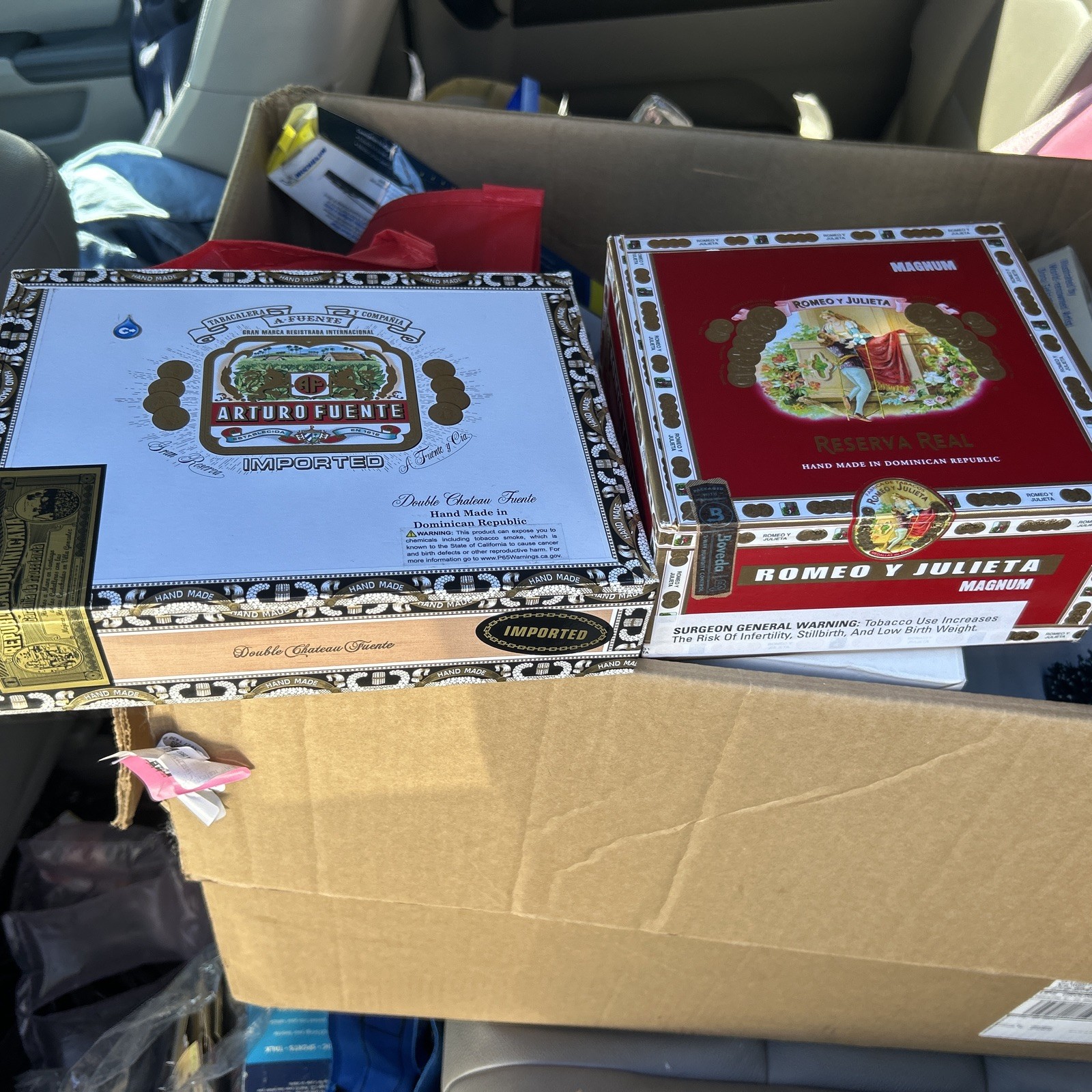 2 Arturo Wooden Cigar Box Empty Magnum & Arturo Fuente Dominican Republic
