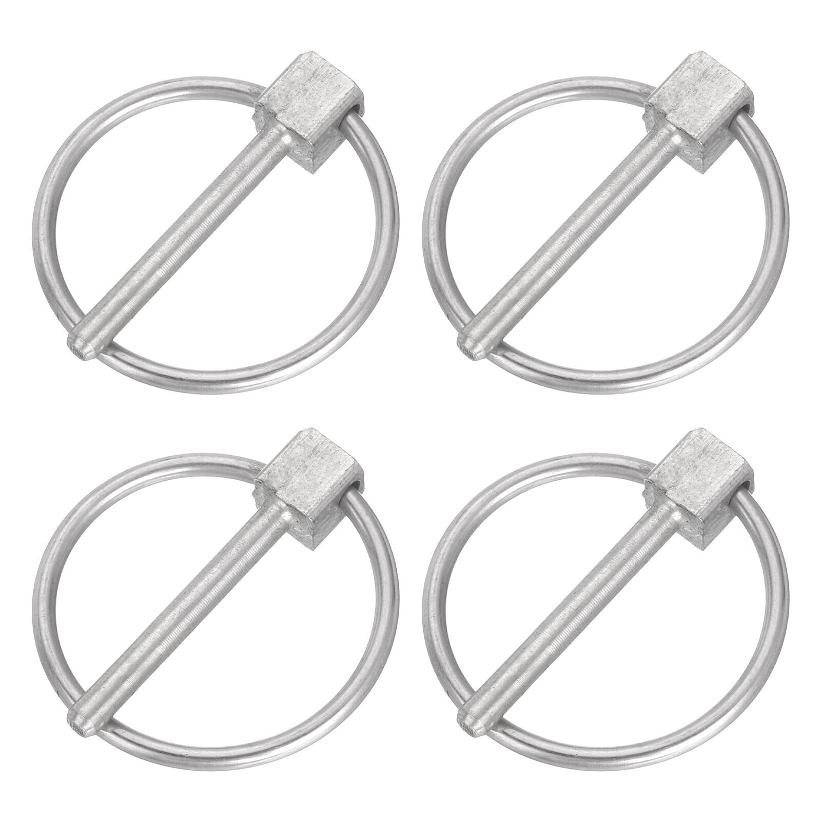 4Pcs 1/8″ x 1″ Linch Pin with Ring, Stainless Steel Round Linch Pins, Silver