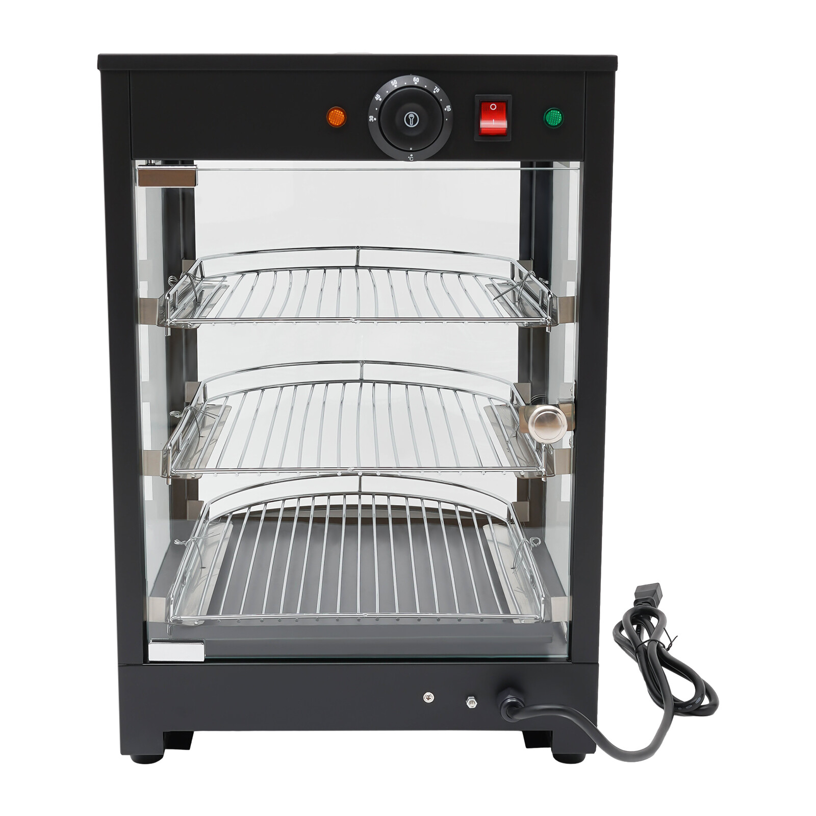 3-Tiers Tabletop Commercial Food Warmer Display Case Food Warming Cabinet 800W