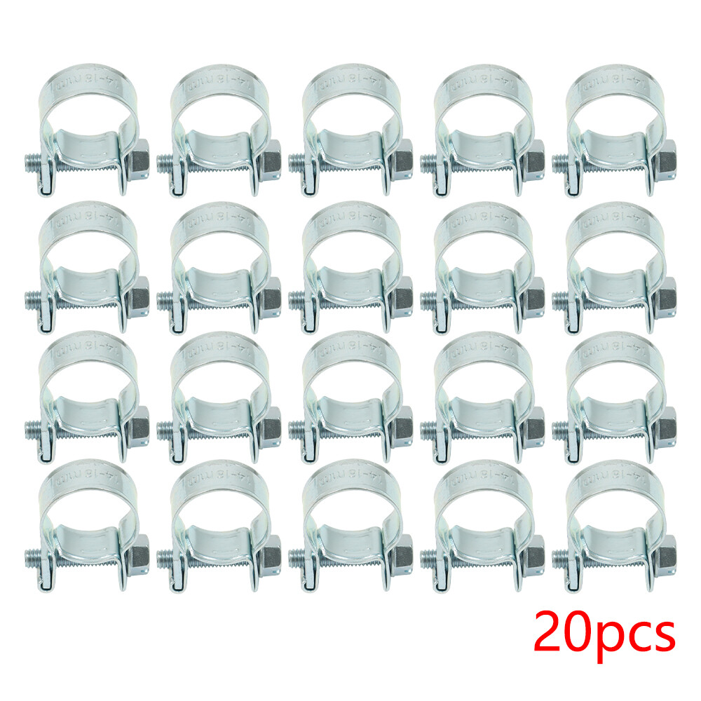High Quality 20 Pack 3/8 Inch Fuel Injection Hose Clamp Auto Fuel Clamps