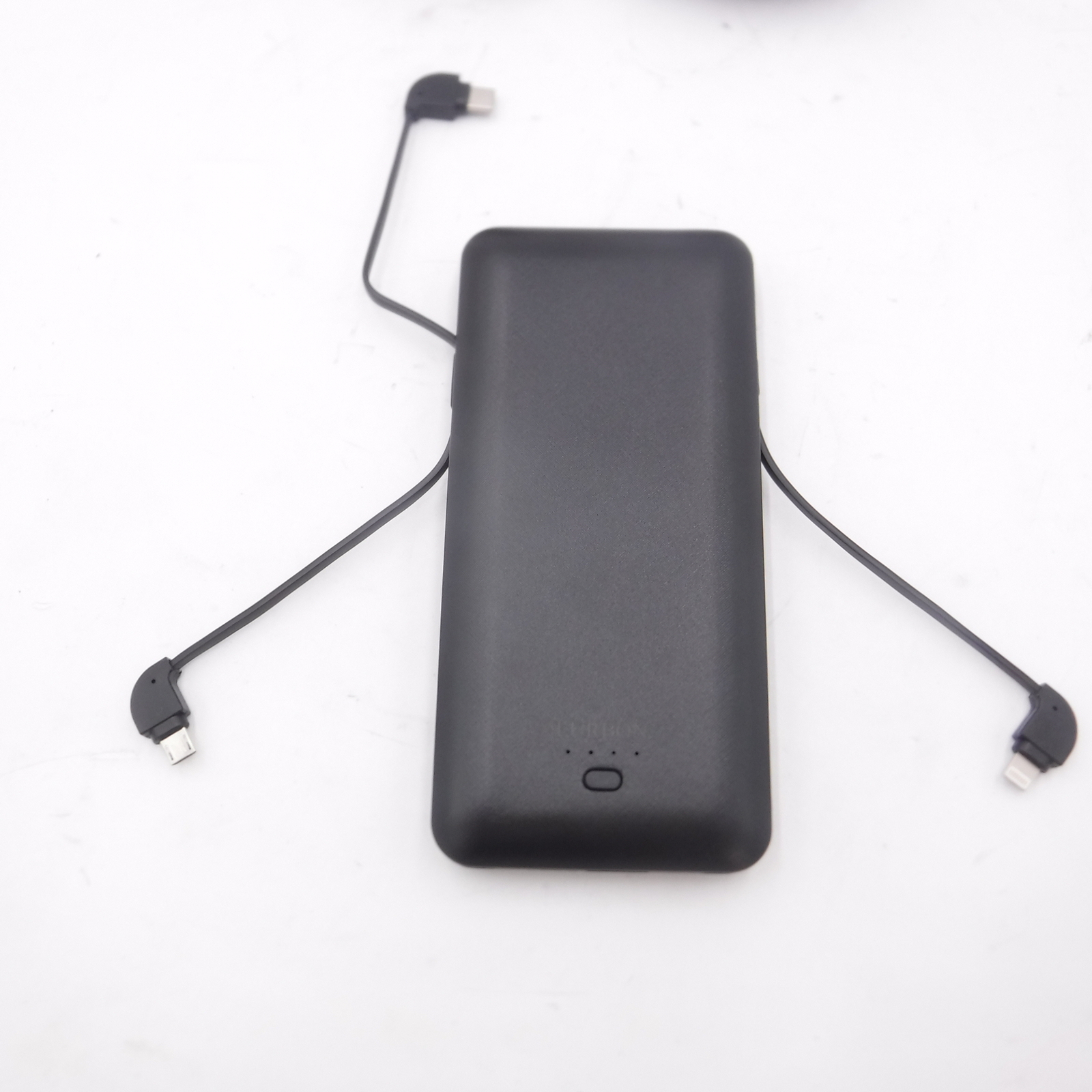 Portable Charging Power Bank w/Type-C 3 Kinds of Cables & USB Port 10000mAh
