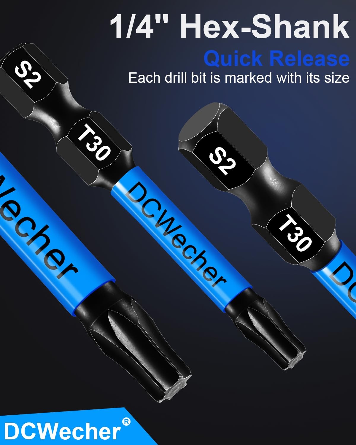 10-Pack T30 Torx Bit, Impact T-30 Bit 10-PCS 2 Inch, Blue