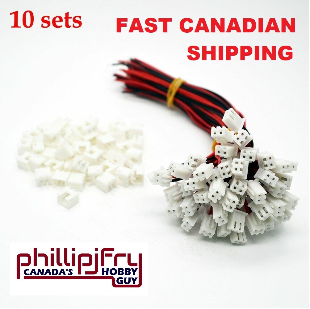 10 Sets/Lot 26AWG JST XH2.54 2 Pin Connector Plug Wire Cable 120mm Length Male