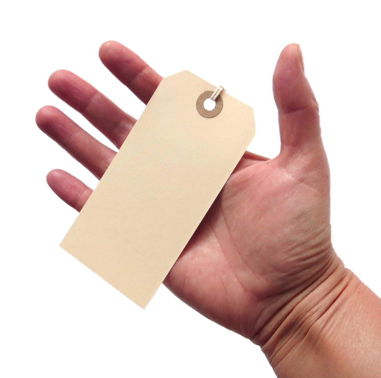 Premium Manila Tags with String – Box of 200 Tags #5-4.75” x 2.375″ – 13pt Pa…