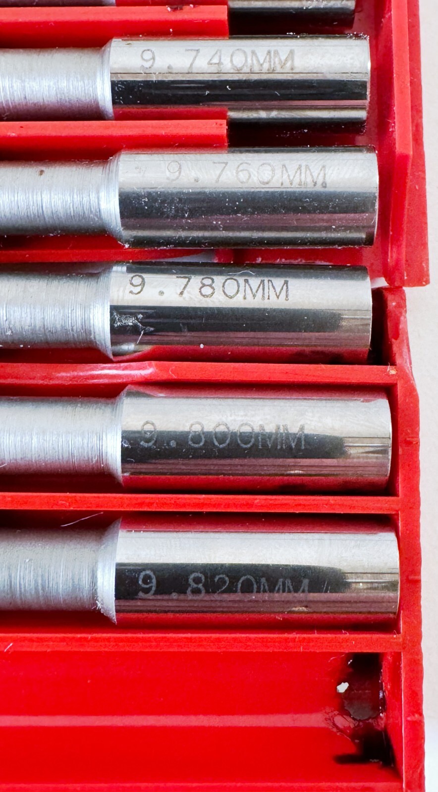 (11) DELTRONIC 9.620mm – 9.820mm Plug Pin Gauge .02mm Steps Complete USA