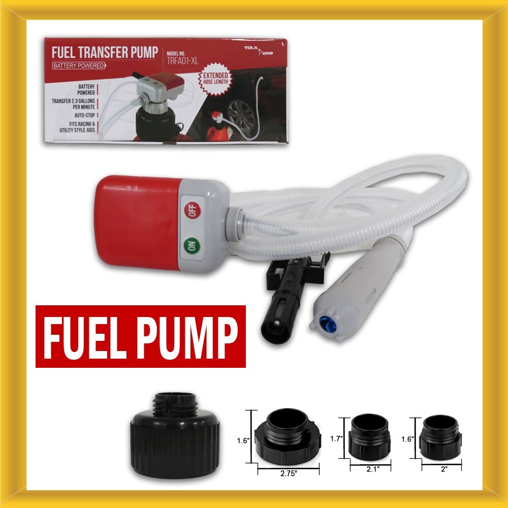 NEW Battery Powered Tera Pump TRFA01-XL Fuel Transfer Pump Extended Hose Length