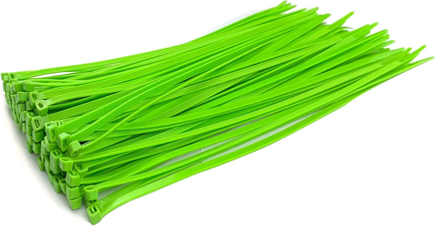 Green Garden Zip Ties 8 Inch 3.6MM 100 Pack Self Locking Nylon Cable Ties Plasti