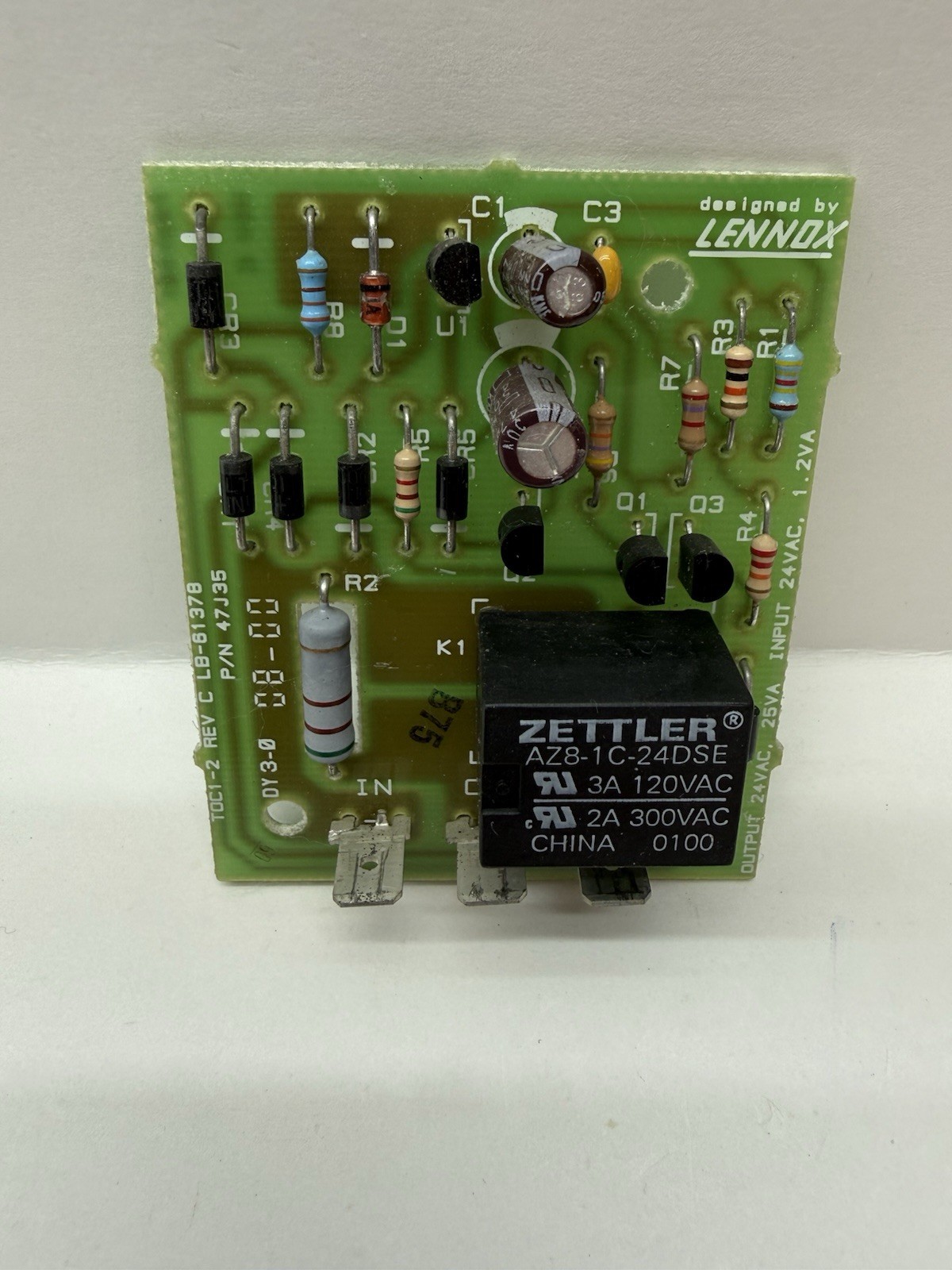 OEM Lennox Timed Off Control Circuit Board 47J35 TOC102 Rev C LB-61378