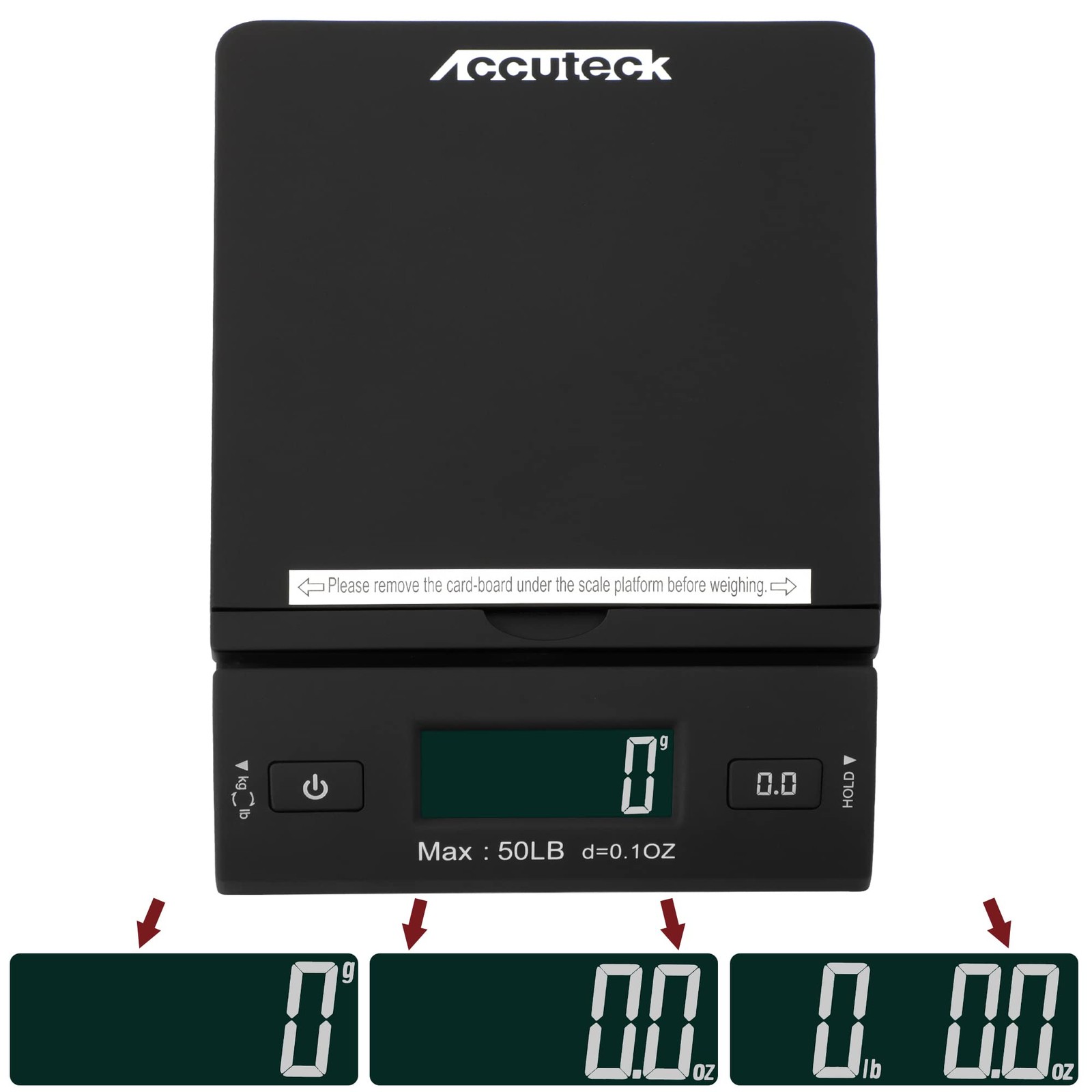 Accuteck 50 lb All-in-One Black Digital Shipping Postal Scale 1 Unit,
