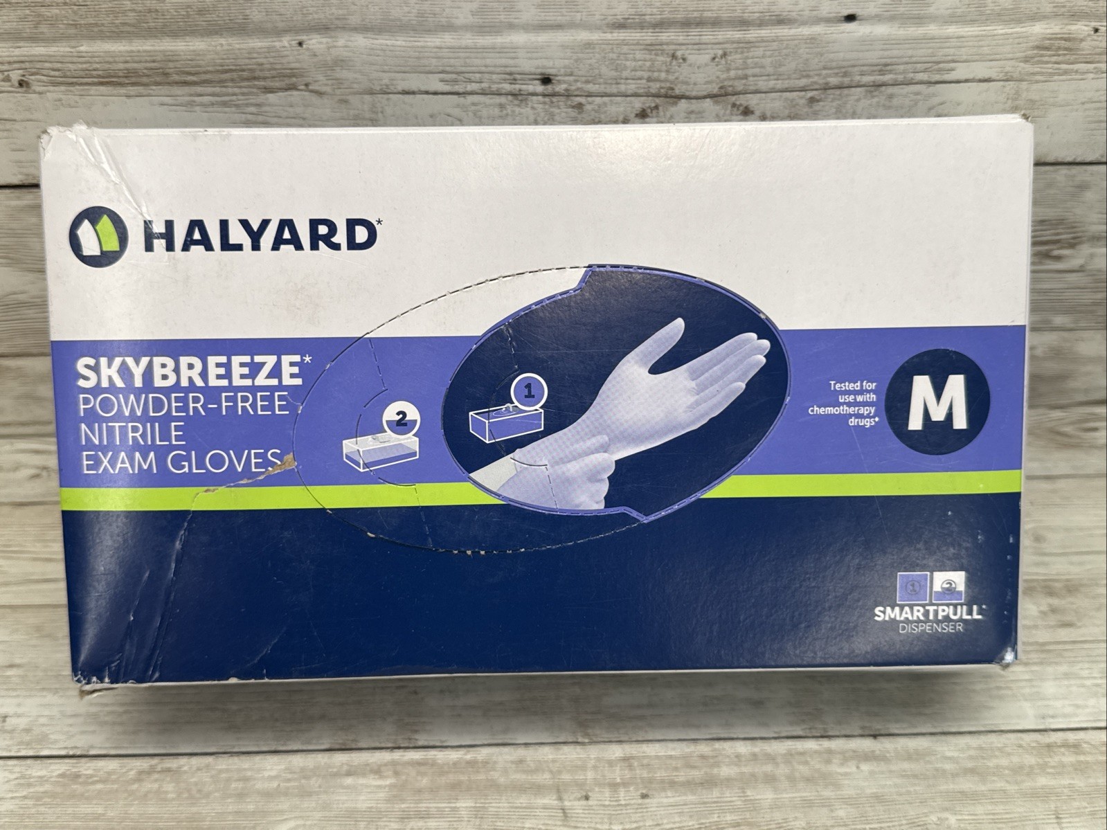 Halyard SKYBREEZE Nitrile Exam Gloves *3 DENTED BOXES* Size: MEDIUM Exp: 12/26+