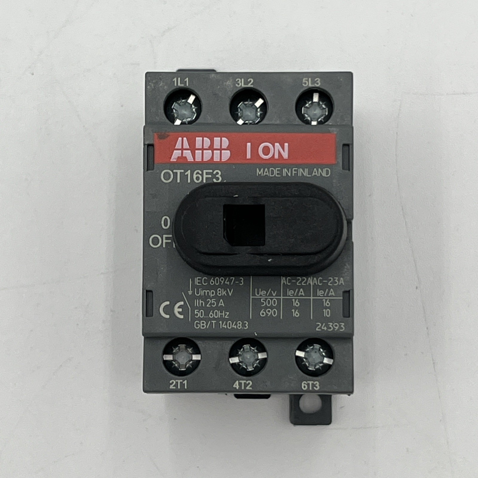 NEW!! ABB OT16F3 Switch Disconnector 3-pole Front Operated 16A – 1SCA104811R1001