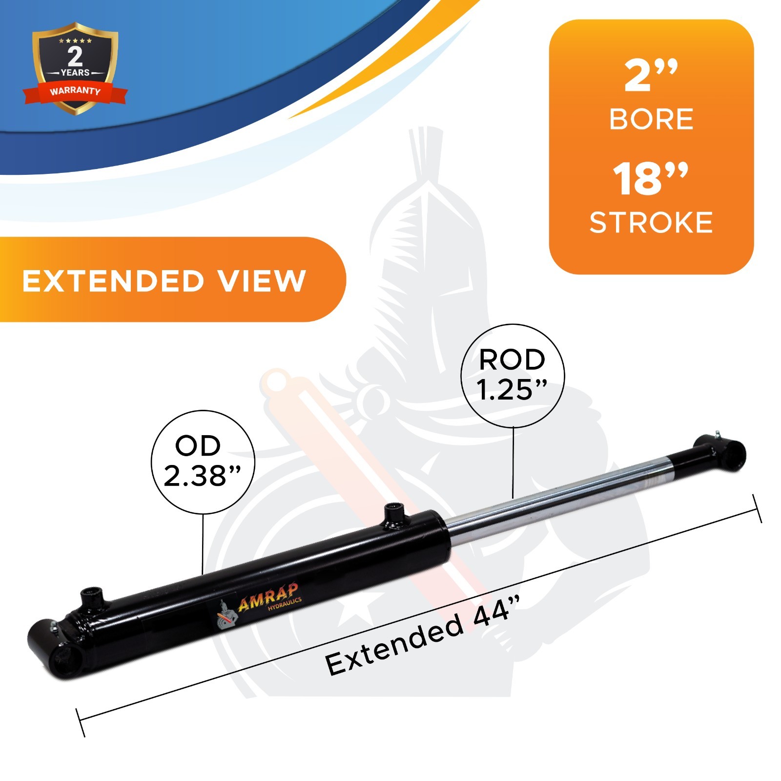 2×18 Hydraulic Cylinder- 2″ Bore, 18″ Stroke Welded Cross Tube Cylinder(new)