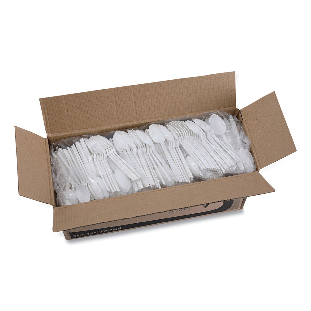 Boardwalk TEAHWPPWH Heavyweight Polypropylene Teapoons – White (1000/CT) New