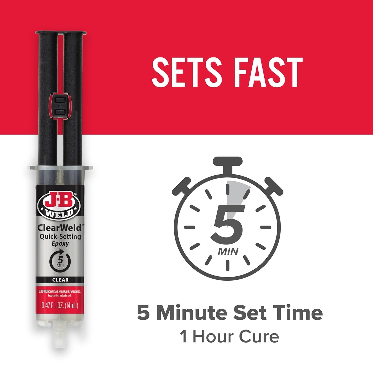 ClearWeld 14ml Syringe Epoxy: Fast Drying, Water Resistant with Strong Bond