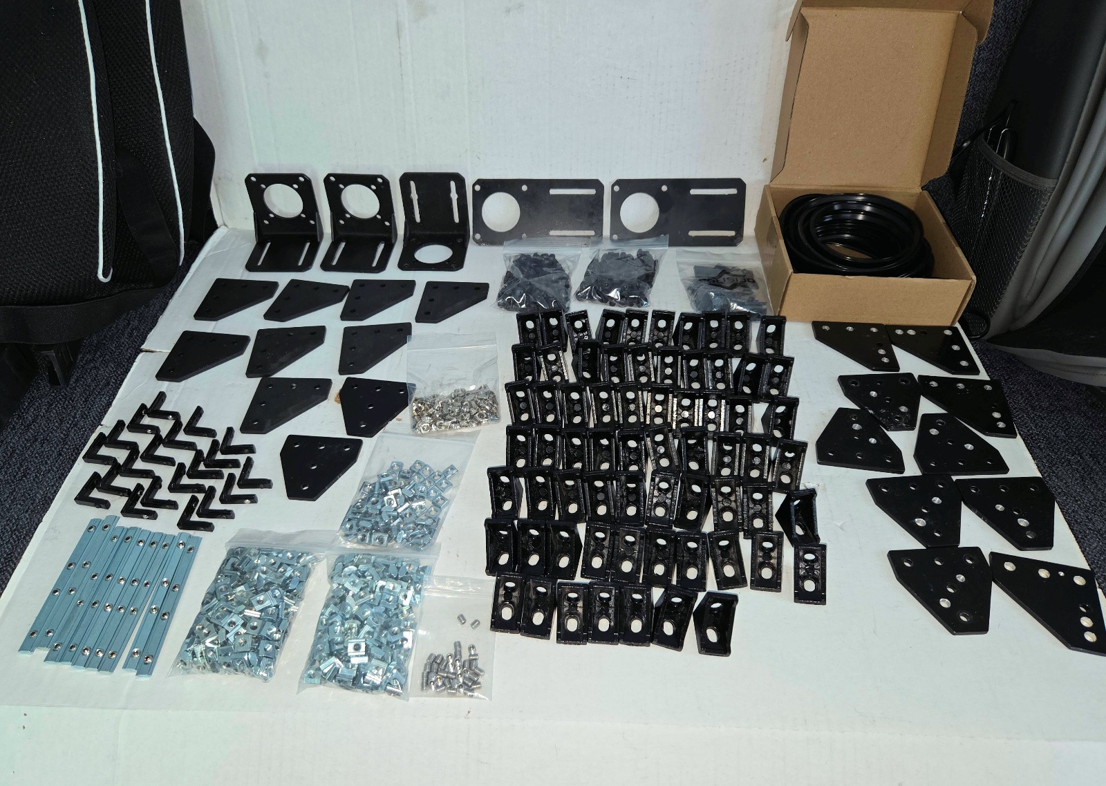 Large Lot Aluminum Extrusion, Angle Brackets, Bolts, T-Nuts, etc