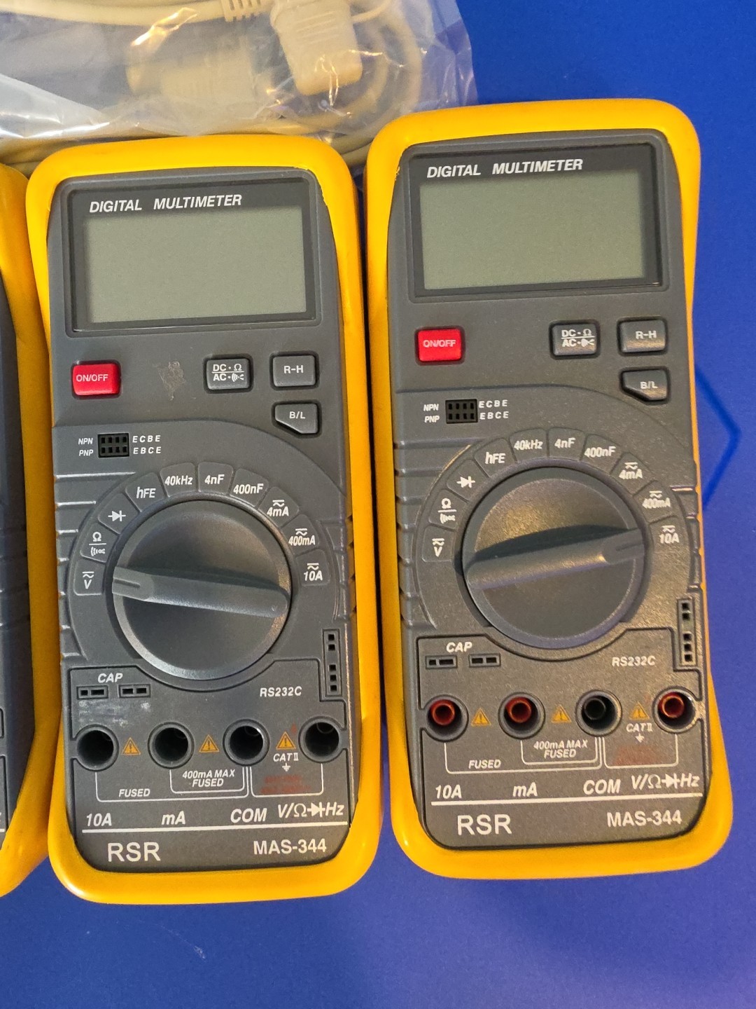 Lot Of 6 RSR Digital Multimeter, MAS-344 (6 Meters With 4 Cords Only) -Untested