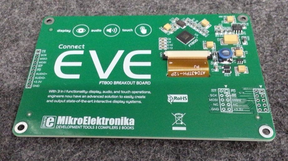 MIKROE FT800 ConnectEVE Breakout Board 4.3″ TFT Display 480 x 272px
